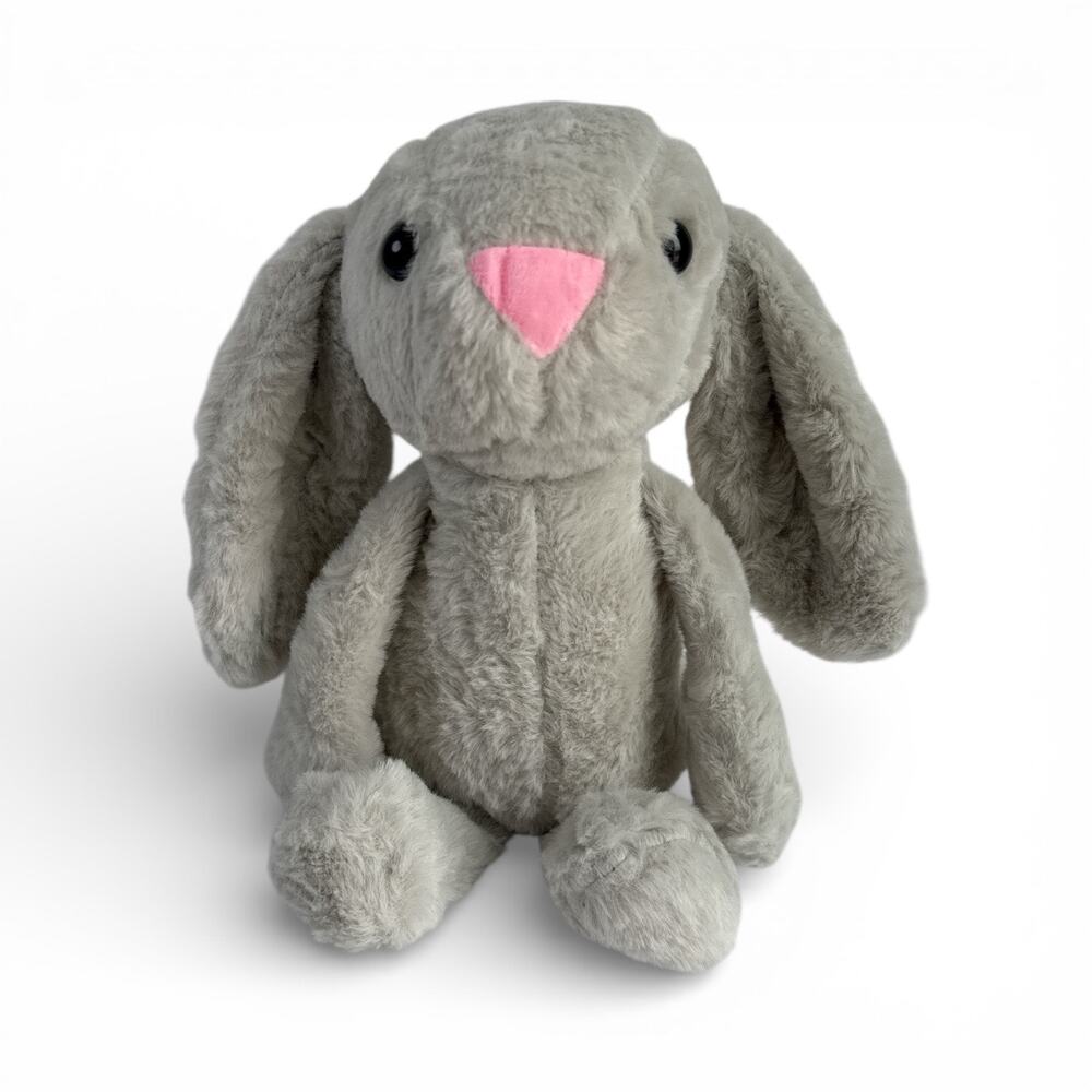 Gray Bunny Plush Rabbit Stuffed Animal 9” Soft Floppy Ears Easter Baby Gift